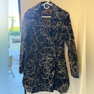Desigual Black and White Pea Coat